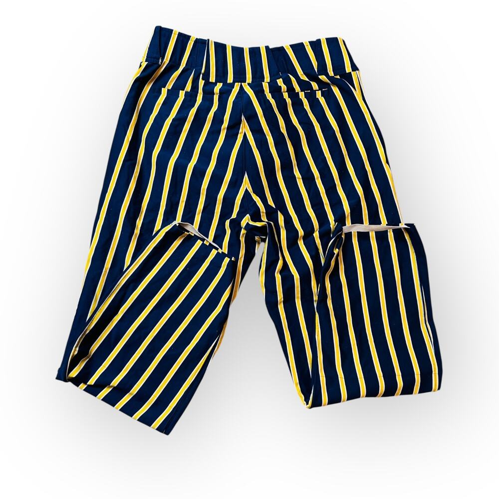 Boombah Ultimate Baseball Softball Pants Navy Gold Pinstripe Elastic Waist 36" O